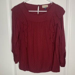 Lace Maroon Long Sleeve